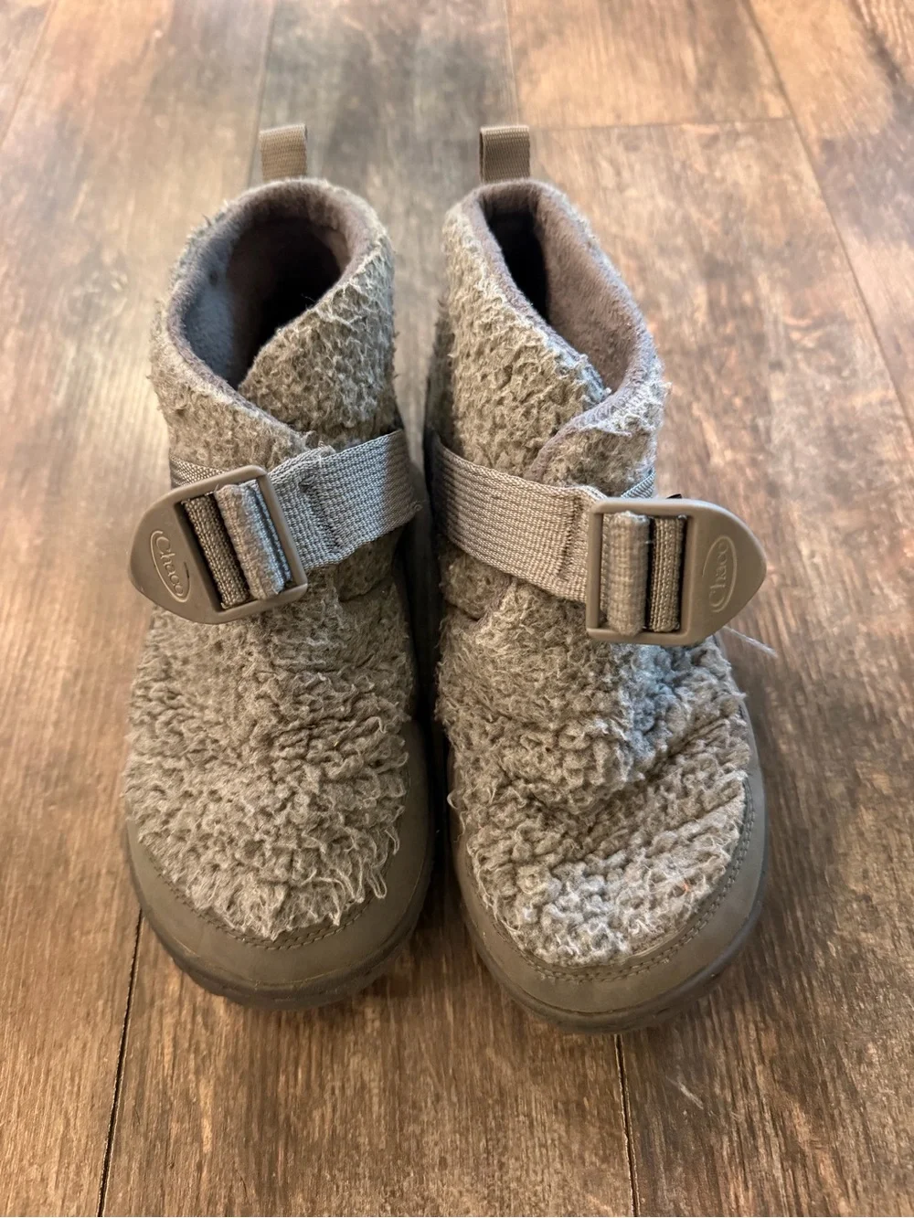 Chaco Kids Taupe Sherpa Strap Boots